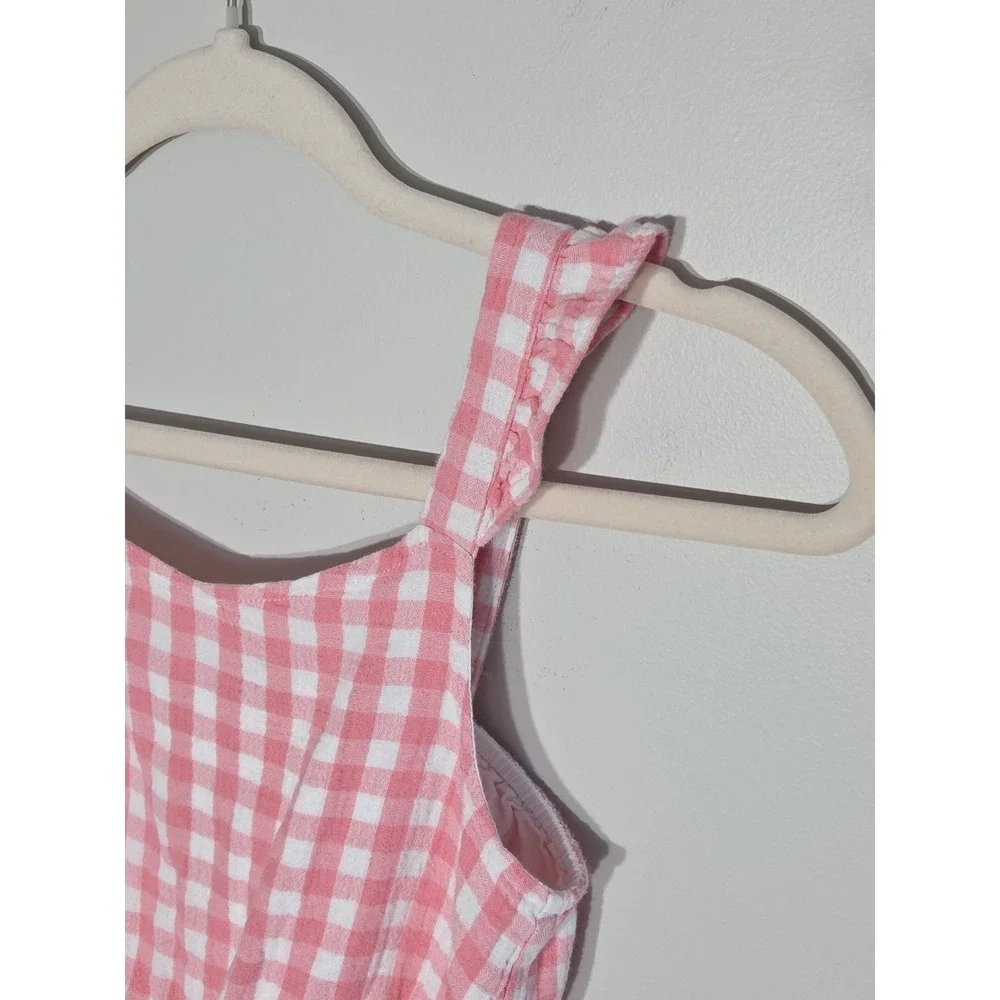 GAP Girl's Dress, Pink Gingham Cotton Sundress, Large 10/12, Cottagecore